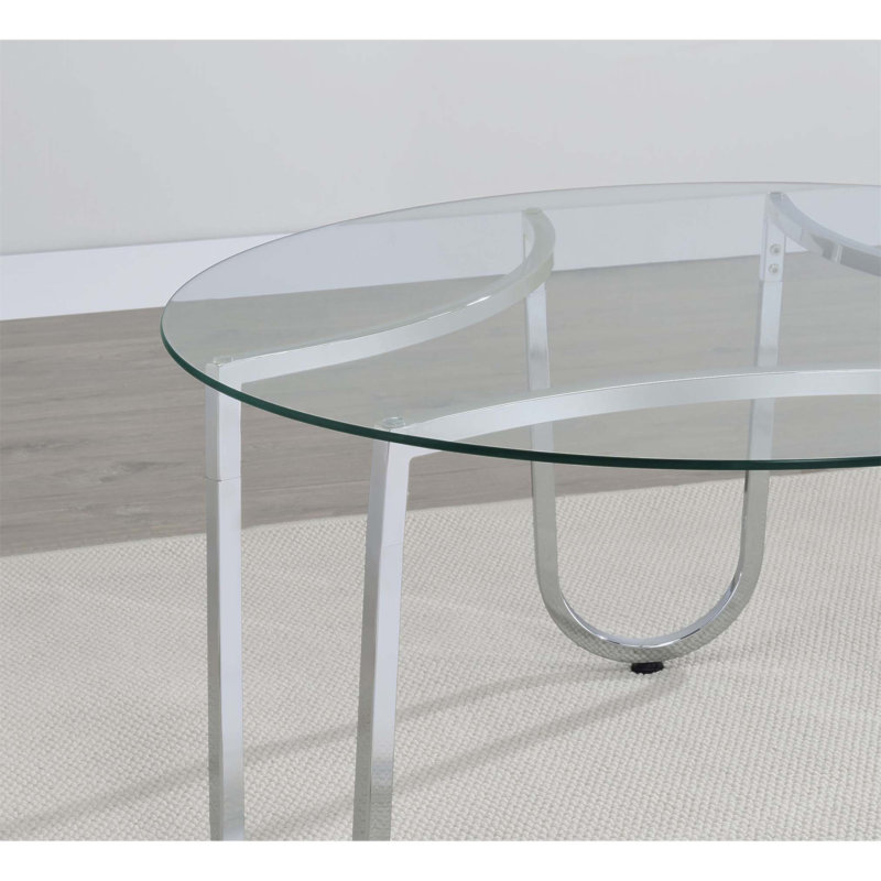 Ensemble de tables basses rondes en verre trempé 2 pièces Dutton, parfait pour les espaces de vie modernes et élégants.