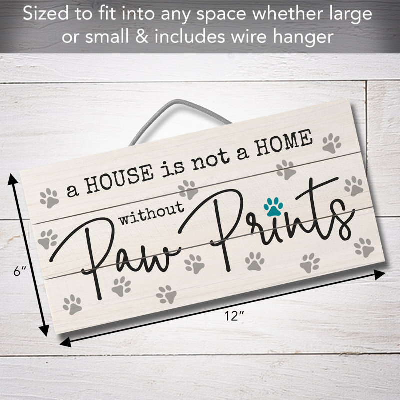 Paw Prints Decorative Pallet Wood Sign 12" x 6"