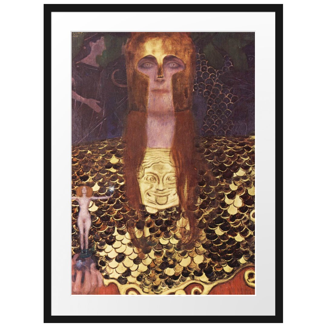 Gerahmter Kunstdruck Minerva Or Pallas Athena von Gustav Klimt