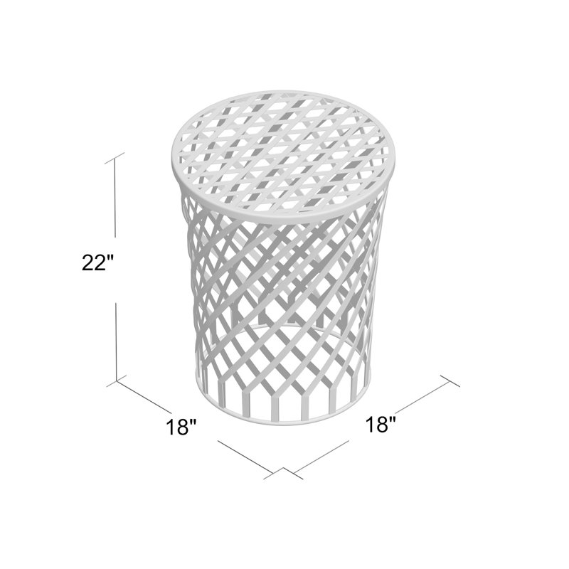 Tabouret d'appoint en treillis de fer Saphira, Gris