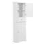 Grande armoire de rangement pour salle de bain, armoire de rangement autoportante avec tiroir et tablette réglable, panneau de fibres à densité moyenne avec finition peinte