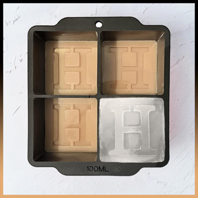Custom Letter H Monogram Ice Cube Mold – 2 Inch Large Initial Silicone Ice Tray, Perfect Personalized Gift For Dad & Men (Great For Cocktails, Whiskey & Beverages),