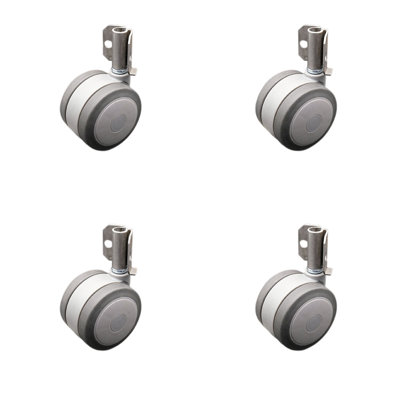 3 Inch Soft Twin Wheel Caster with Inside Mount Set Service Caster