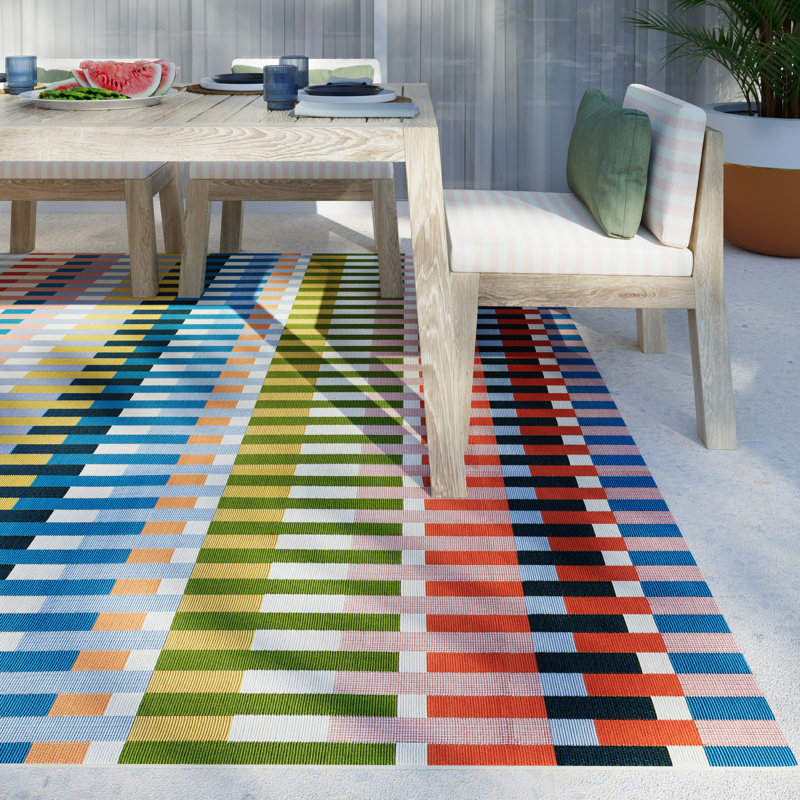 Icon Striped Indoor Outdoor Multi Rug, Rectangle 7'10" x 10'