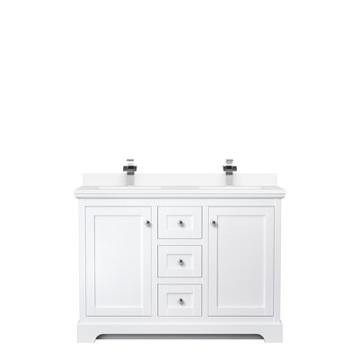 Avery 48'' Double Bathroom Vanity with Marble Top