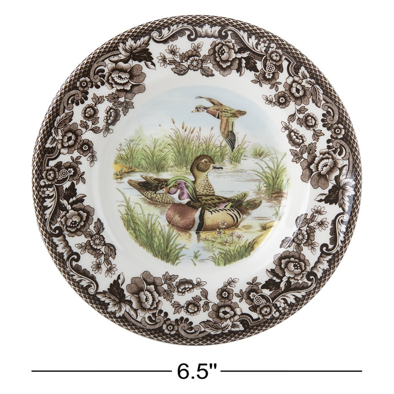 Spode Woodland Canape Plates S/4 Birds 6.5"