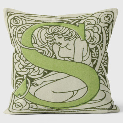 Art Nouveau Alphabet "S" Cushion