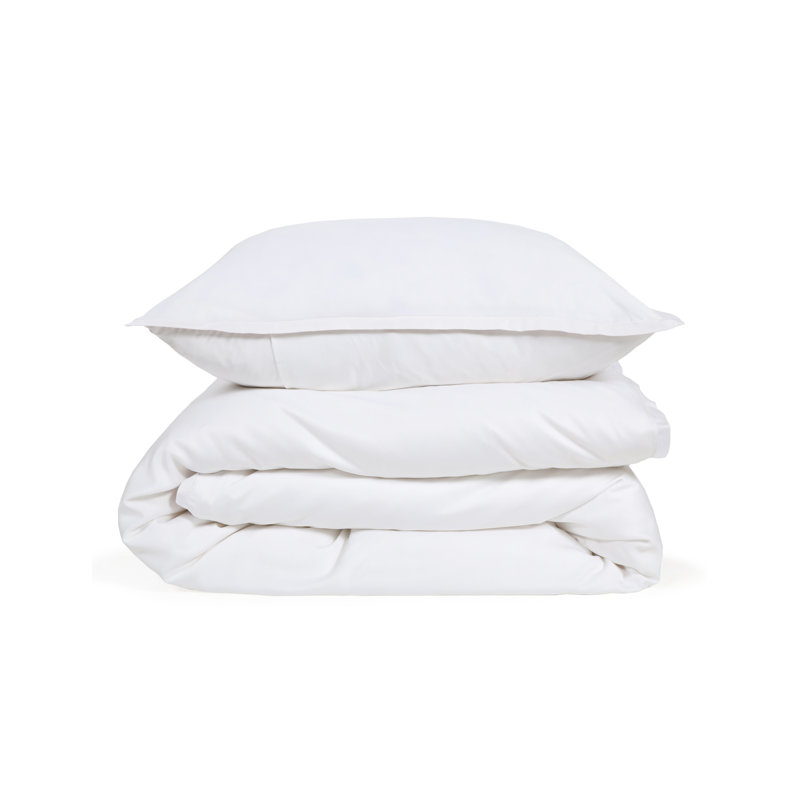 Langston Duvet Cover, King Duvet Cover + 2 King Shams, White/White