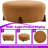 Round Ottoman With Boucle Upholstery And 4 Solid Wood Legs-785244343