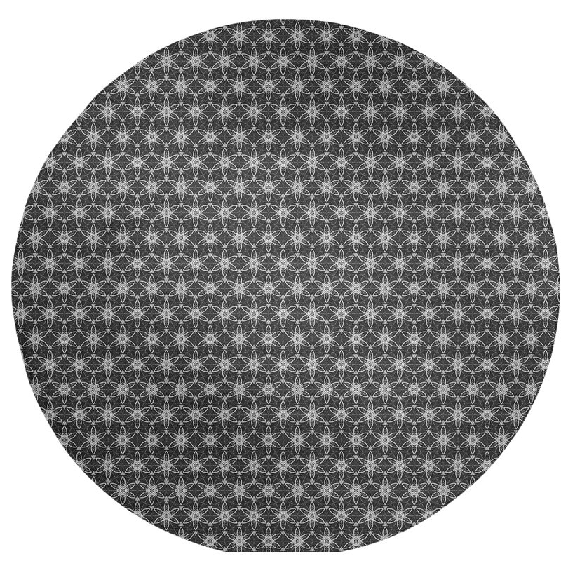 Chenille Geometric Indoor Rug, Round 5'