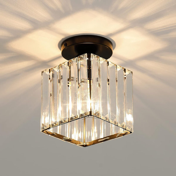 Mercer41 Tynayah Luxury Crystal Semi Flush Mount Ceiling Light | Wayfair Tynayah Luxury Crystal Semi Flush Mount Ceiling Light