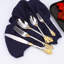 Ensemble de couverts 20 pièces en acier inoxydable embossé royal, fourchette et cuillère élégantes en or