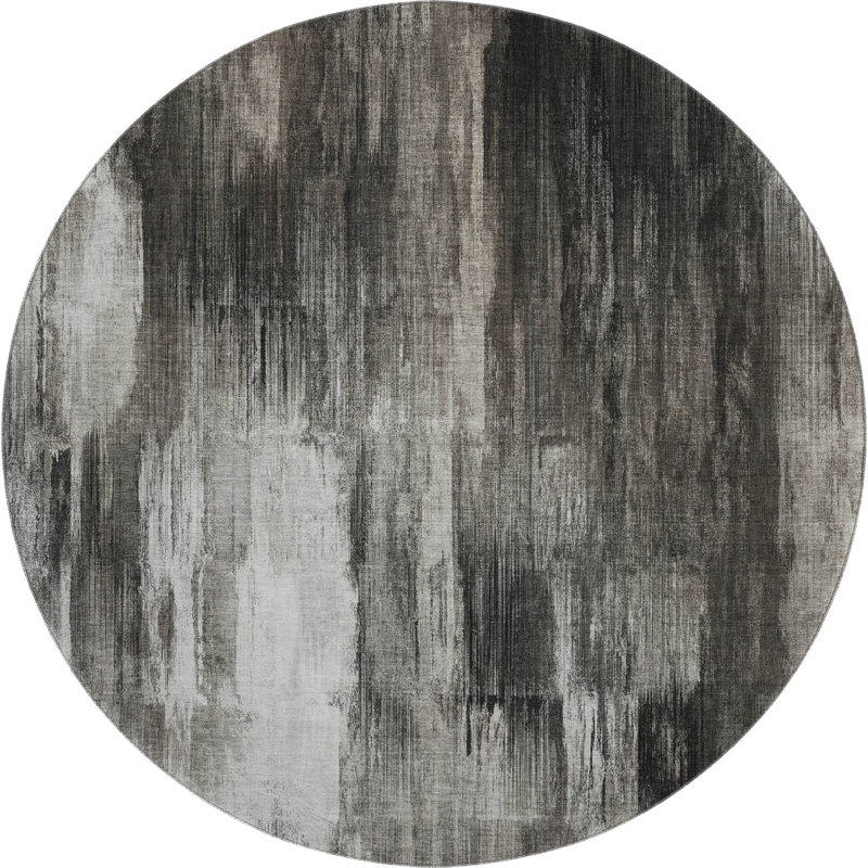 Premium Machine Washable Cerrito AMF567 Gray Rug, Round 8'