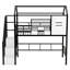 Lit mezzanine simple en métal avec toit et rangement-1540665396