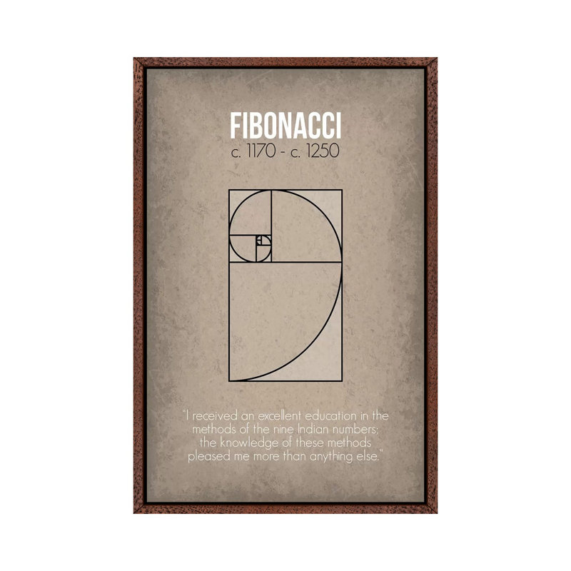 Fibonacci, Classic Brown Wood Framed, 152.5 cm H x 101.5 cm W
