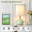Lampe de table moderne 14 po en céramique et bois-207493480