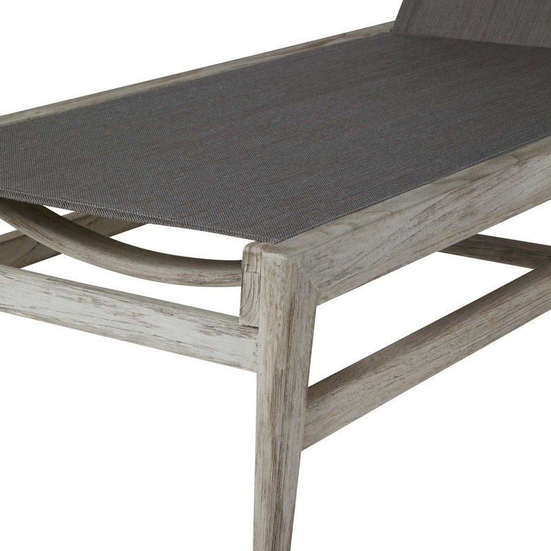 Coast Reclining Chaise Lounge, Oyster Teak/Gray Sling