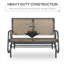 Banc oscillant en acier deux places avec filet respirant en brun classique pour les sièges de patio