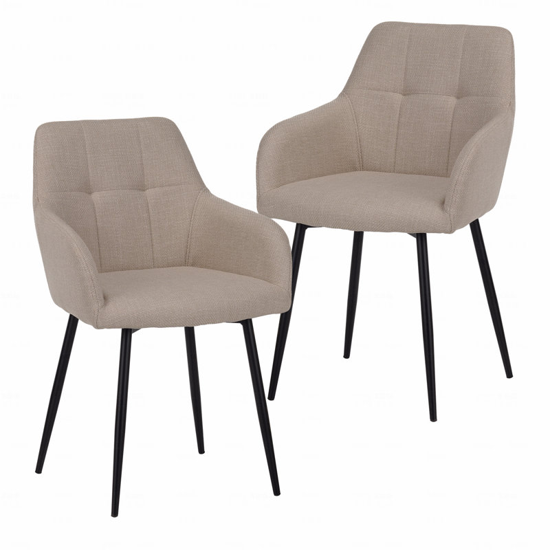 Ensemble de 2 chaises de salle à manger, chaises de cuisine rembourrées modernes avec dossier et siège large