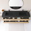 Meuble-lavabo mural 72 po avec lavabo à surface solide noir-475304358