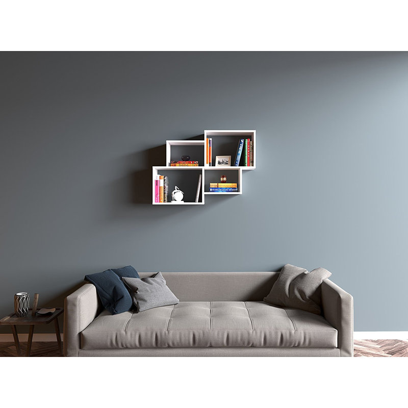 Auburndale Wood Floating Shelf, White