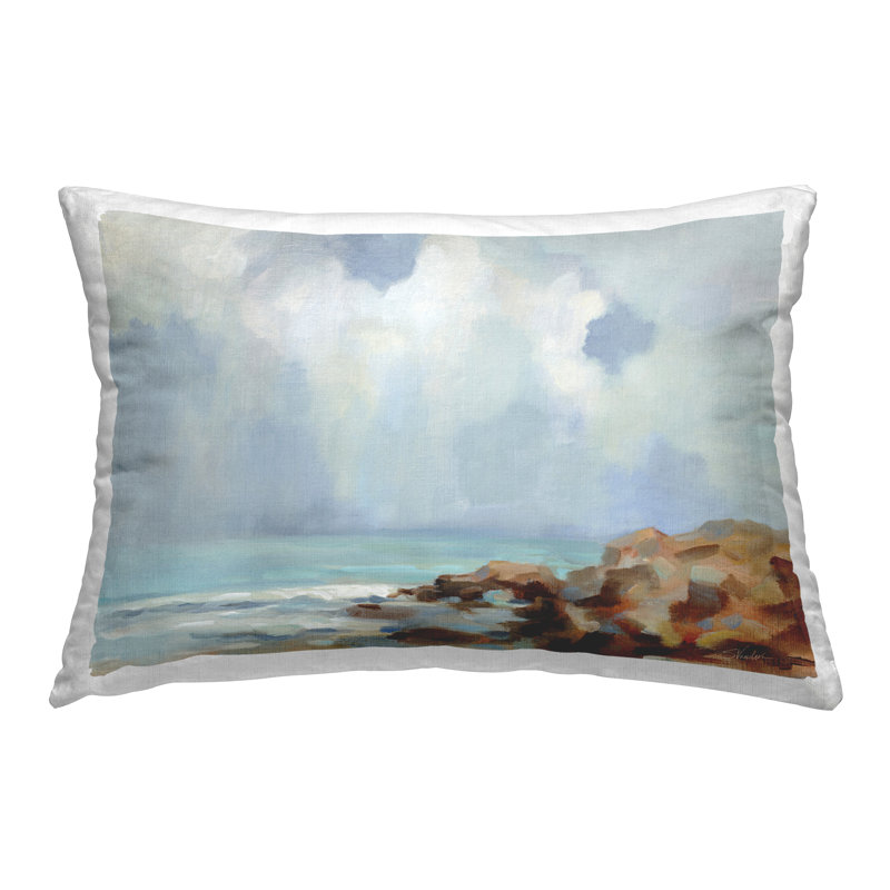 Coussin Stupell Industries Morning at Stone Beach Design par Silvia Vassileva