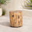 Table d'appoint d'extérieur en forme de souche d'arbre (37 cm), imitation bois avec motif de rondin naturel