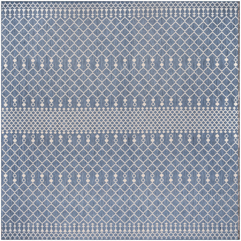  Tapis bleu marine moderne carré 8 pi x Positano, Navy, Square 8'