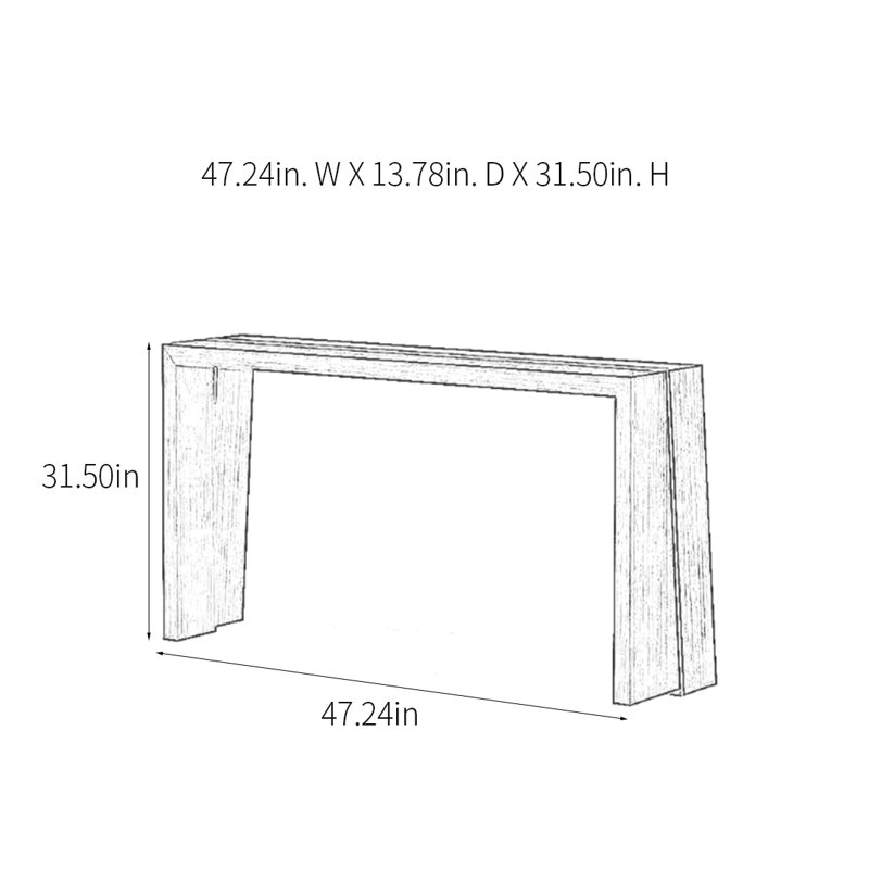 Modern Minimalist Luxury Console Table, 31.5" H x 47.24" W x 13.78" D