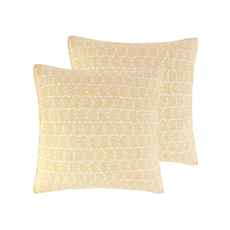 St. Ives Beige Cotton Paisley Euro Sham Set