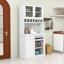 Garde-manger autoportant en bois avec portes en verre trempé, tablettes réglables et porte-bouteilles-47513302