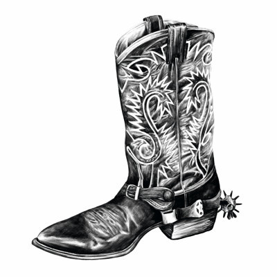 «Vintage Cowboy I» par Grace Popp - reproduction de dessin sur toile tendue