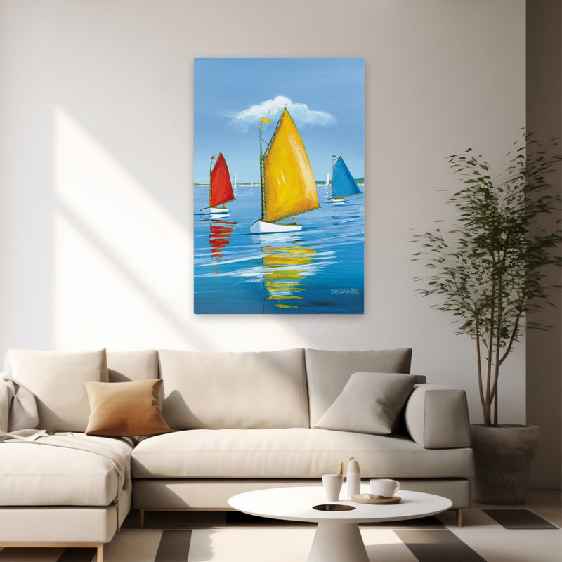 Newport Regatta - art des voiliers océaniques, H 60 po x l 40 po