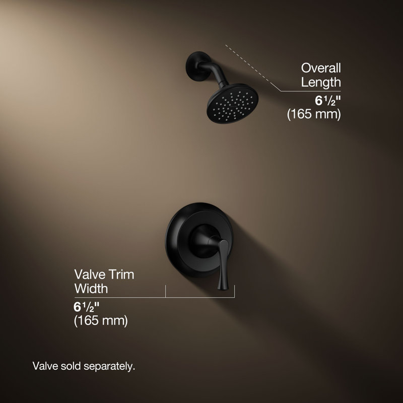Buckley Rite-Temp Shower Trim Kit, 1.75 Gpm, 1.75 GPM, Matte Black