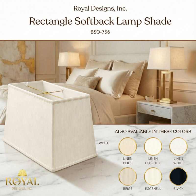 Royal Designs, Inc. Abat-jour rectangulaire BSO-756-14BG, (6 x 12) x (8 x 14) x 10, beige, Beige, (6 x 12) x (8 x 14) x 10