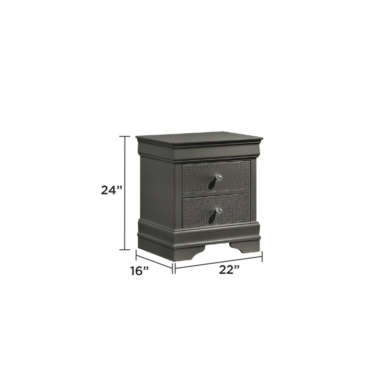 Table de chevet 2 tiroirs Blaze