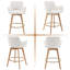 Tabouret de comptoir rembourré à dossier plein H 26,6 po Ashwell avec structure en bois d'hévéa massif et repose-pieds doré (ensemble de 3) Ashwell-1245773802