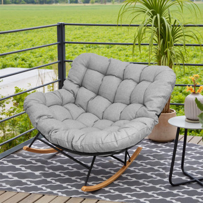 Nursery Rocking Chair, Upholstered Glider Chair for Living Room Bedroom Offices