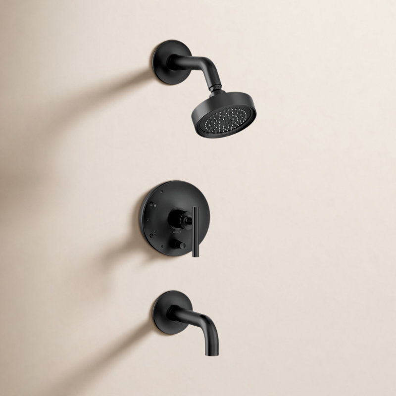 Purist® Rite-Temp Pressure-Balancing Bath and Shower Faucet Trim with Push-Button Diverter, 7-3/4" Spout and Lever Handle, Valve Not Included