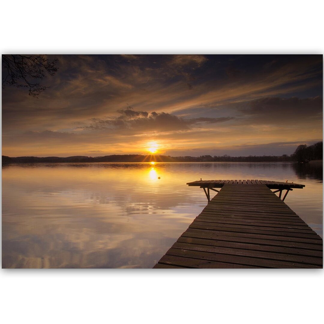 Leinwandbild Die Brücke am See