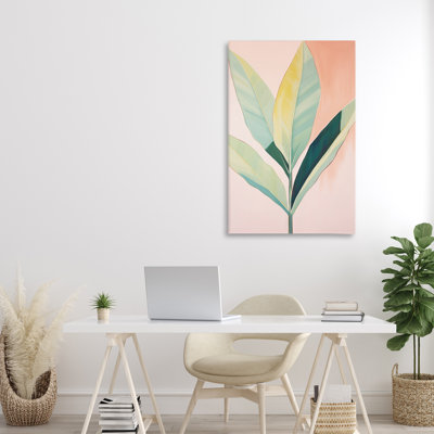 Tropical Pastel Plant Palms Canvas, design by Sisi and Seb