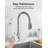 Kitchen Faucets With Pull Down Sprayer, Brushed Nickel High Arc Single Handle Stainless Steel Bar Sink Faucet With Deck Plate For 1 Or 3 Hole, Suitable For Farmhouse Rv Camper Laundry