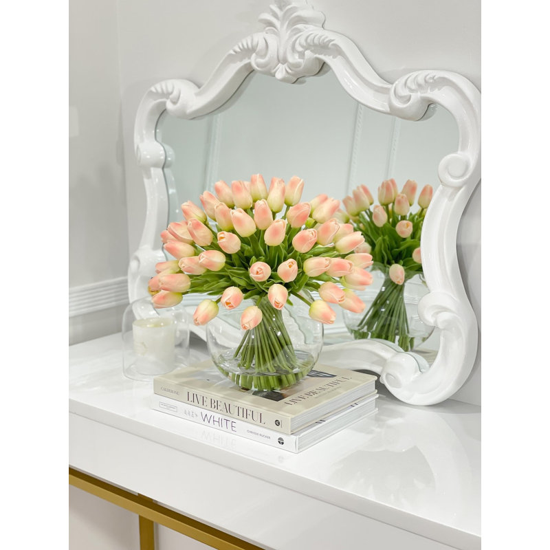 Très grand arrangement tulipe rose pêche 60