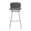 Upholstered Grey Bar Stool , 76.5cm, 4 Leg Metal Frame, Kitchen Counter Stool, Set of 2 -131983219