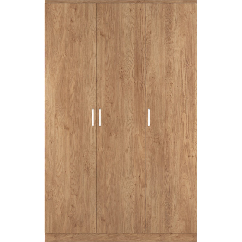 Sumrah 3 Door Manufactured Wood Wardrobe, Brown