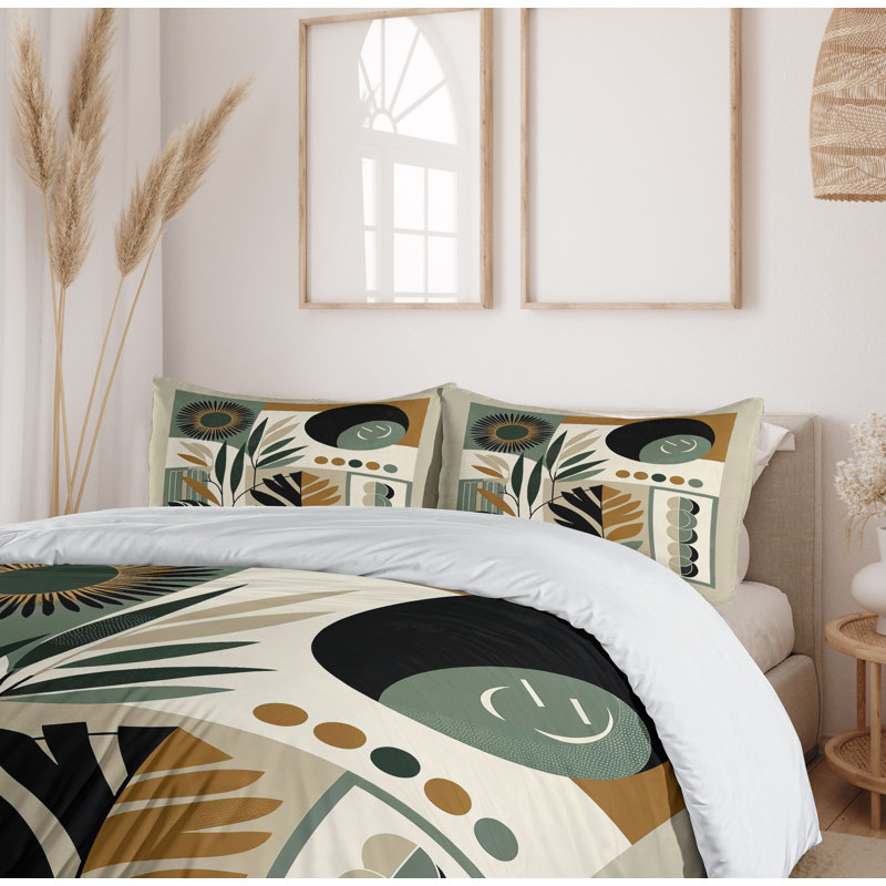 Monstera Duvet Cover, California King Duvet Cover + 2 Standard Shams