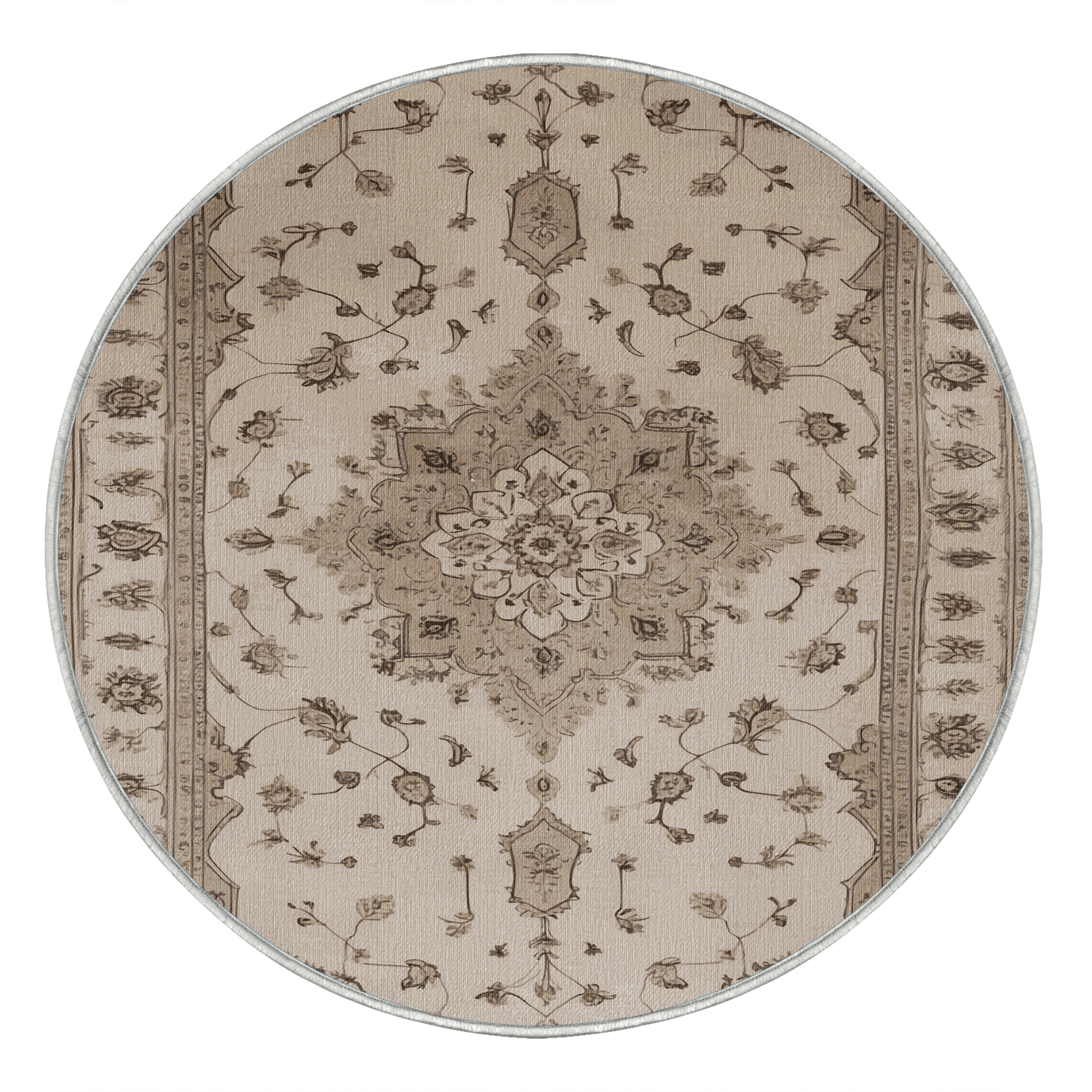 Wildon Home® Machine Washable Tabriz Beige Area Rug | Wayfair