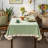 Waffle Weave Textured Rectangle/Oblong Tablecloth With Cotton Retro Ruffle Trim Solid For Farmhouse Decor-1952496637-1952496576