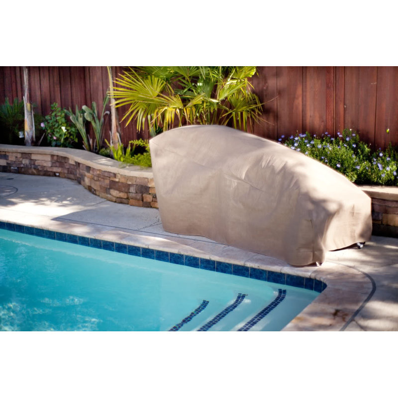 Patio chaise longue, 32" H x 34" L x 86" D