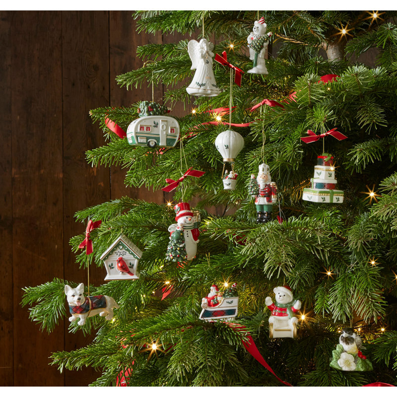 Spode Christmas Tree Chickadee Ornament 3"